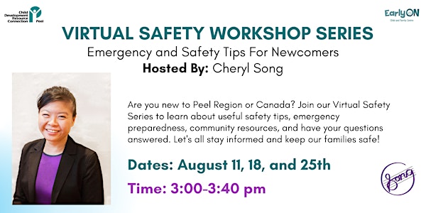 Virtual Safety Workshop Series: Emergency and Safety Tips for Newcomers