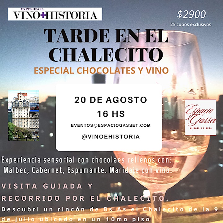 Imagen de Vino + Historia en el Chalecito. Chocolate y Vino