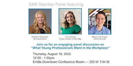 Image principale de SME Member Panel - What Young Professionals Want in the Workplace
