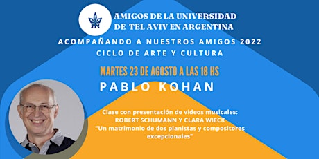 Imagen principal de Lic. PABLO KOHAN: ROBERT SCHUMANN Y CLARA WIECK