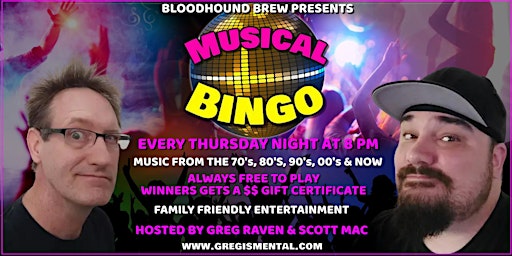 THIRSTY THURSDAY MUSIC BINGO @ THE BLOODHOUND BREW  - FREE TO PLAY!!!