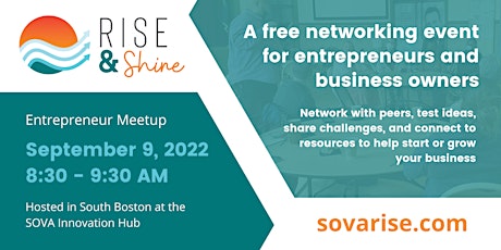 Rise & Shine at SOVA Innovation Hub | Meetup for Entrepreneurs & Innovators