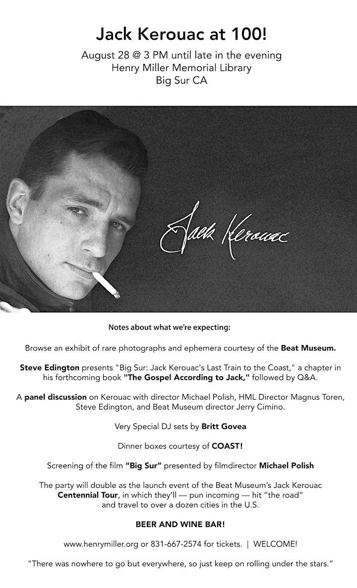 Jack Kerouac 100th Birthday Celebration!! image