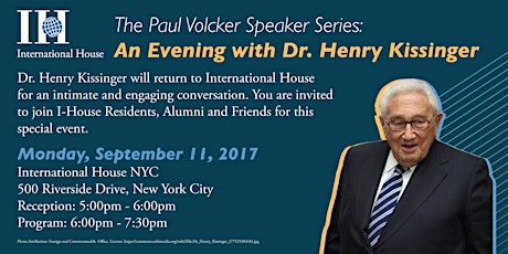 The Paul Volcker Series presents: An Evening with Dr. Henry Kissinger primary image