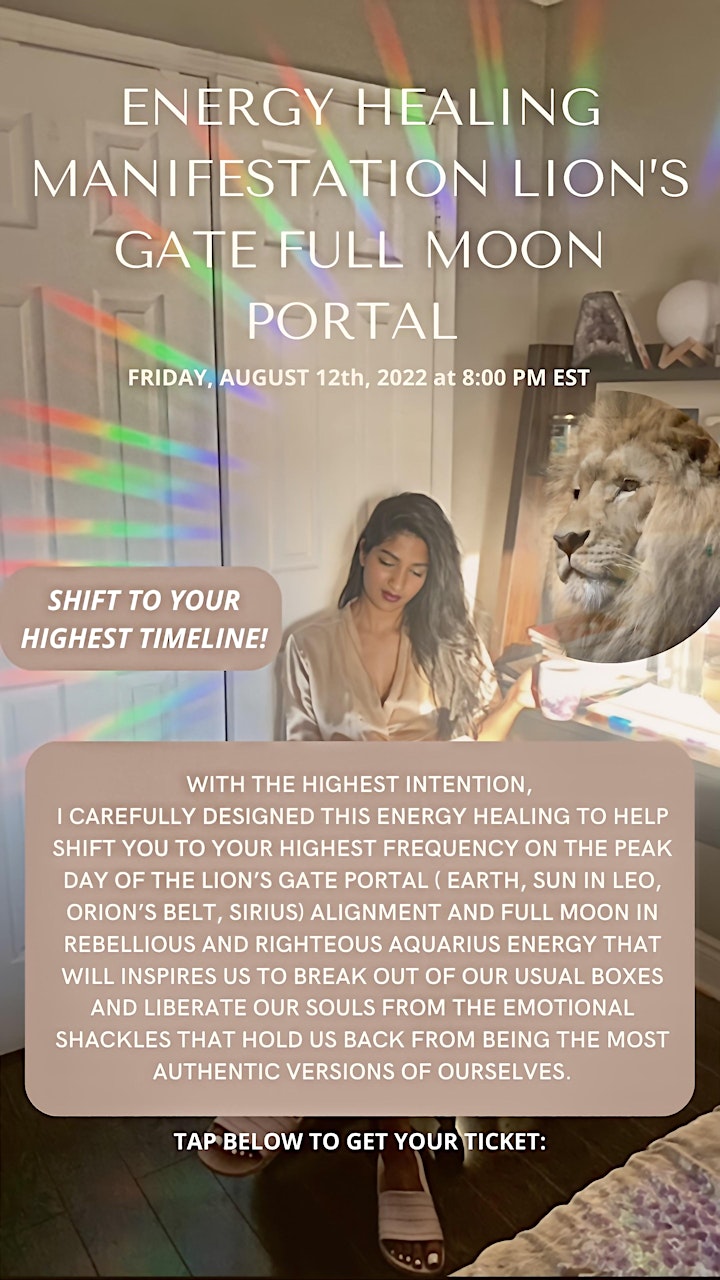 ENERGY HEALING MANIFESTATION LION’S GATE FULL MOON PORTAL CEREMONY image