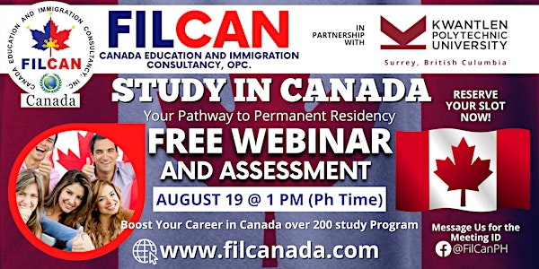 STUDY AND WORK IN CANADA FREE WEBINAR AND ASSESSMENT