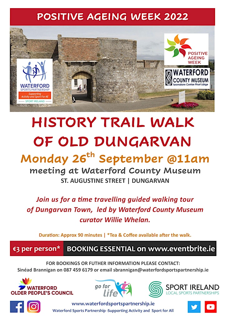 Positive Ageing Week  History Trail of Old Dungarvan- 26th September 2022 image