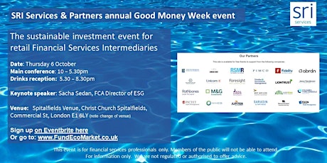 SRI Services & Partners annual Good Money Week event