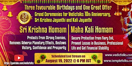 Vedicfolks 10th Anniversary-Sri Krishna Homam & Maha Kali Homam