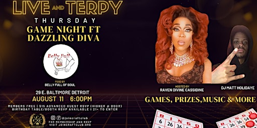 DETROIT:  Live & Terpy Thursday l Game Night ft. Dazzling Diva Raven