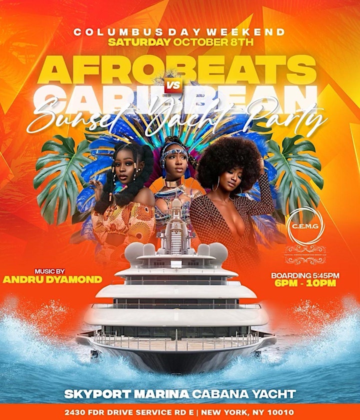 Afrobeats Vs Caribbean Sunset Yacht Party image