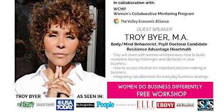 Women Do Business Differently Monthly Workshop with Guest Speaker Troy Byer primary image
