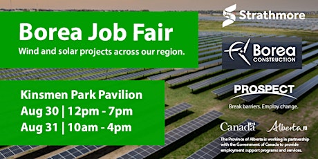 Borea Hiring Event in Strathmore  - Work on Solar and Wind Projects
