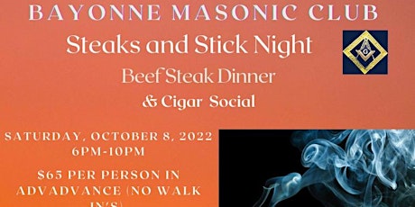 Bayonne Masonic Club Beefsteak Dinner and Cigar Social
