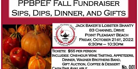 Sips, Dips, Dinners and Gifts Fall Fundraiser