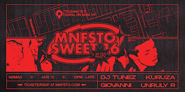 MNFSTO SWEET 16 AFTERPARTY
