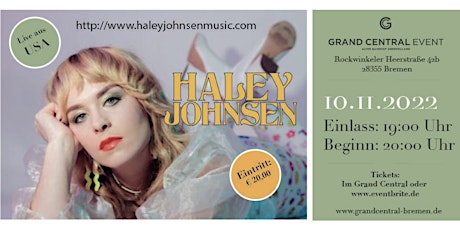 HALEY JOHNSEN live aus den USA - Golden Days Tour Europa im Grand Central