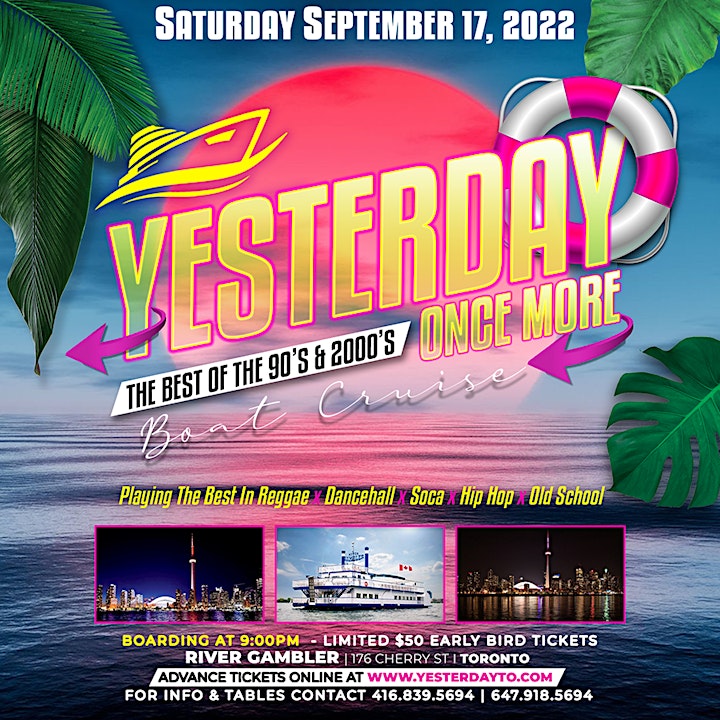 YESTERDAY ONCE MORE - The 90's & 2,000's BOAT CRUISE! image