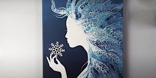 The Snow Queen Acrylic Pour Painting Class for Adults