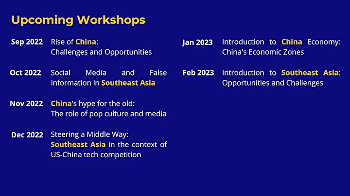 SEAkers Learn - Rise of China: Opportunities and Challenges [10 Sep, 10am] image
