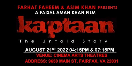 Kaptaan- The Untold Story Movie Screening: Fairfax VA