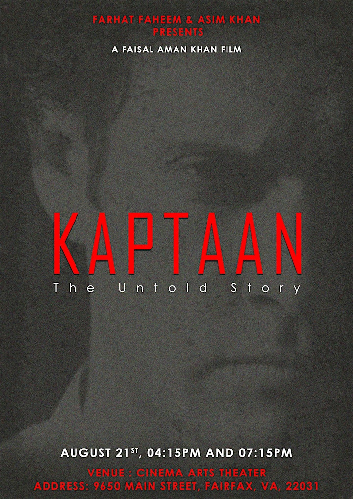 Kaptaan- The Untold Story Movie Screening: Fairfax VA image