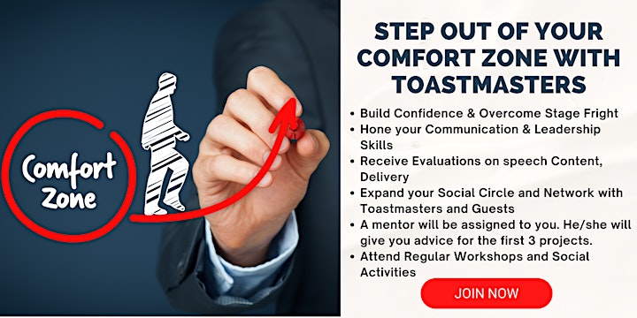 Get Out of Your Comfort Zone with Dynamic Toastmasters Club (18-Aug-2022) image