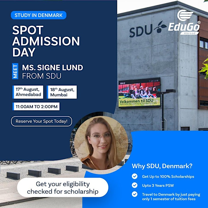 Study In Denmark - Spot Admission Day image