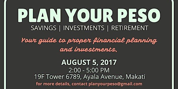 PLAN YOUR PESO, Life Stage Financial Planning Seminar