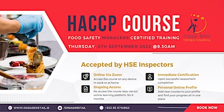 HACCP Training Course- Food Safety Level 3 for Managers