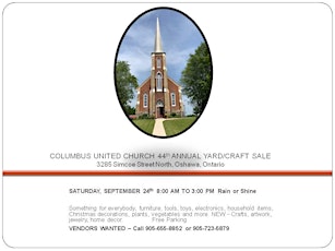 Columbus United Church 44th Annual Yard/Craft Sale