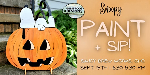 Snoopy Pumpkin Paint + Sip | Saucy Brew Works