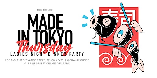 MADE IN TOKYO!| LADIES ONLY EVENT | VIBES &  SUSHI