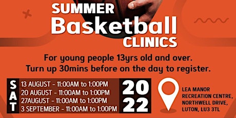Free Basketball Clinics for young persons aged 13yrs and over in Luton