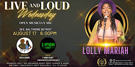 DETROIT: Live & Loud Wednesday Open Musician Mic ft Lolly Mariah