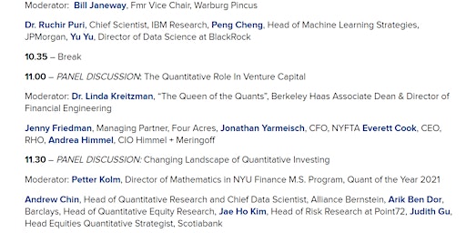 Cornell Financial Engineering Manhattan's Future of Finance Conference