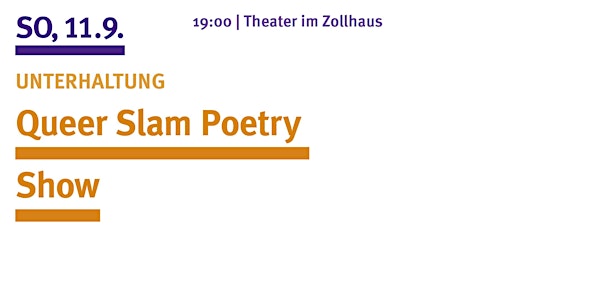 UNTERHALTUNG: Queer Slam Poetry Show