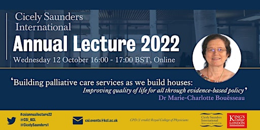 Cicely Saunders International Annual Lecture Online 2022