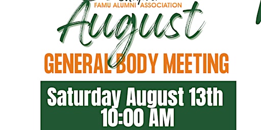 August 2022 General Body Meeting