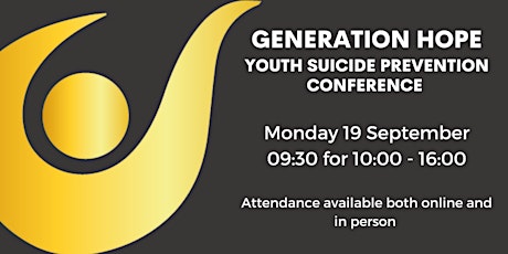 Generation Hope: Youth Suicide Prevention Conference (IN PERSON)