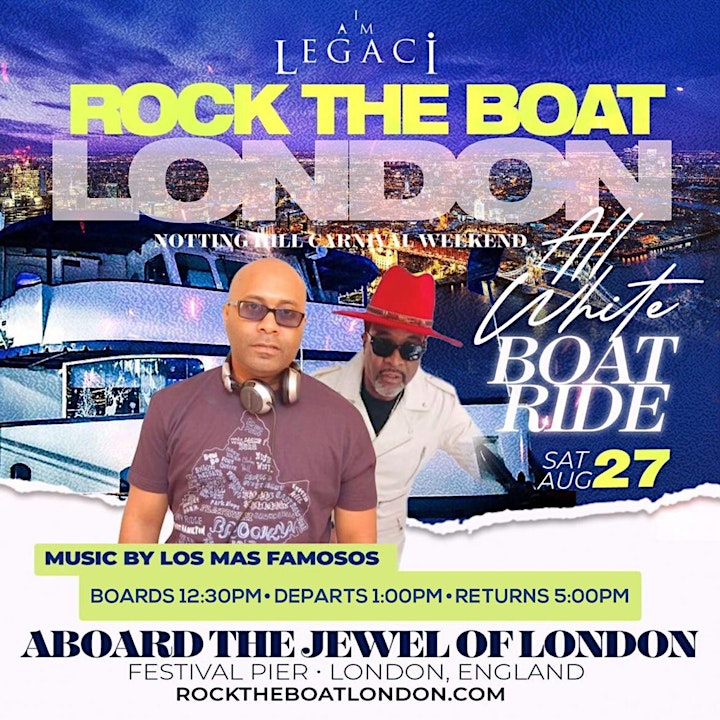 ROCK THE BOAT LONDON ALL WHITE BOAT RIDE PARTY | NOTTING HILL CARNIVAL 2022 image