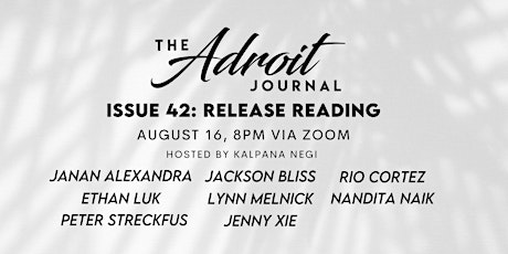 The Adroit Journal Issue 42 Release Reading