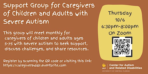 Support Group for Caregivers of Children & Adults with Severe Autism #4087