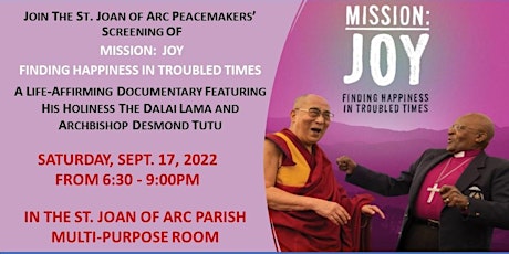 Screening of MISSION:  JOY - FINDING HAPPINESS IN TROUBLED TIMES
