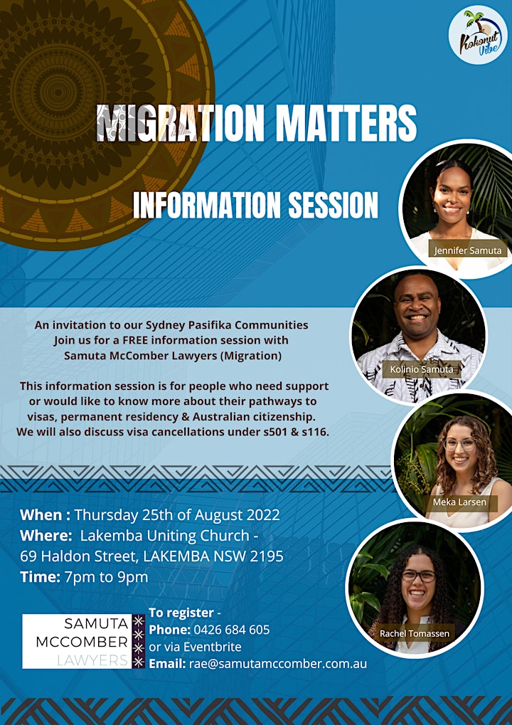 Migration Matters Information Session by Samuta McComber Lawyers image