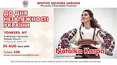 Yonkers, NY - Natalka Karpa charity concert with Revived Soldiers Ukraine