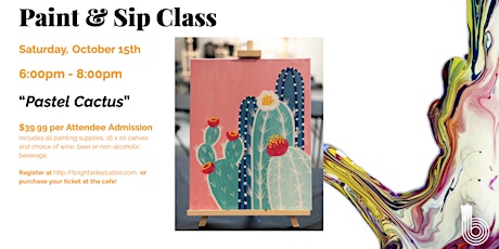 Paint & Sip Night - "Pastel Cactus" at Brightside Studios