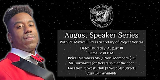 August Speaker Series with RC Maxwell!