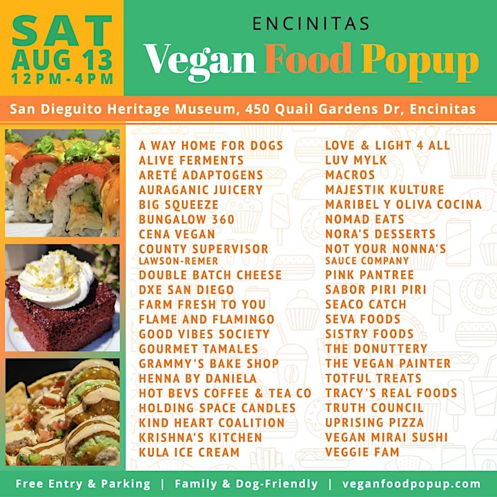 August 13th Encinitas Vegan Food Popup image