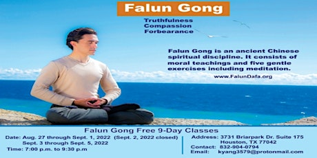 Image principale de Falun Gong Free 9-Day Workshop